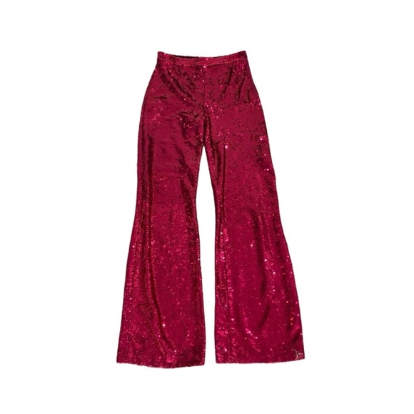 Zara Limited Edition Pink Sequined Trousers Small NWT Blogger Fav Holiday Party - Picture 8 of 13